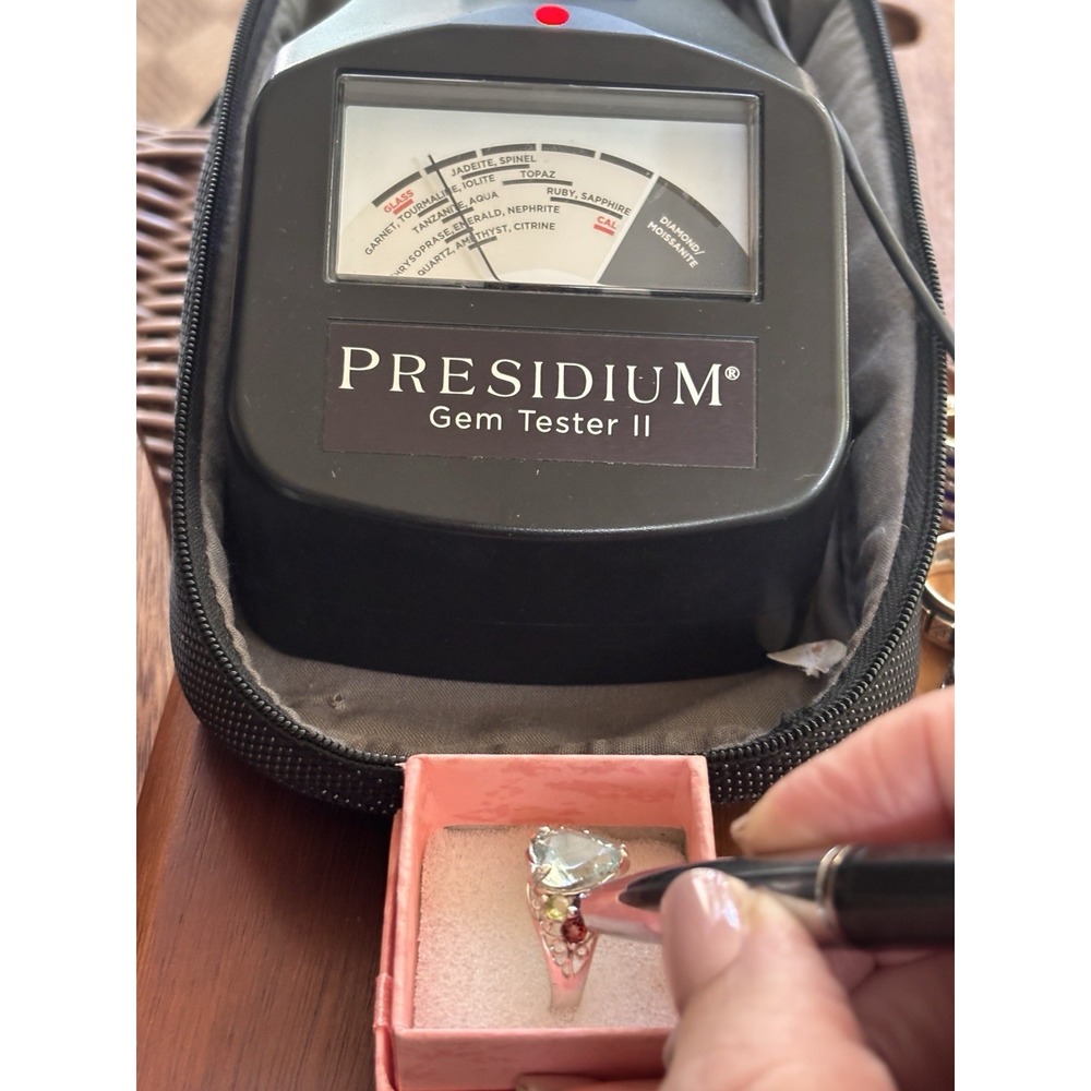 Vintage Heart-Shaped Blue Topaz and Multi Gem Ring in Sterling Silver, Size 9 - Picture 8 of 12